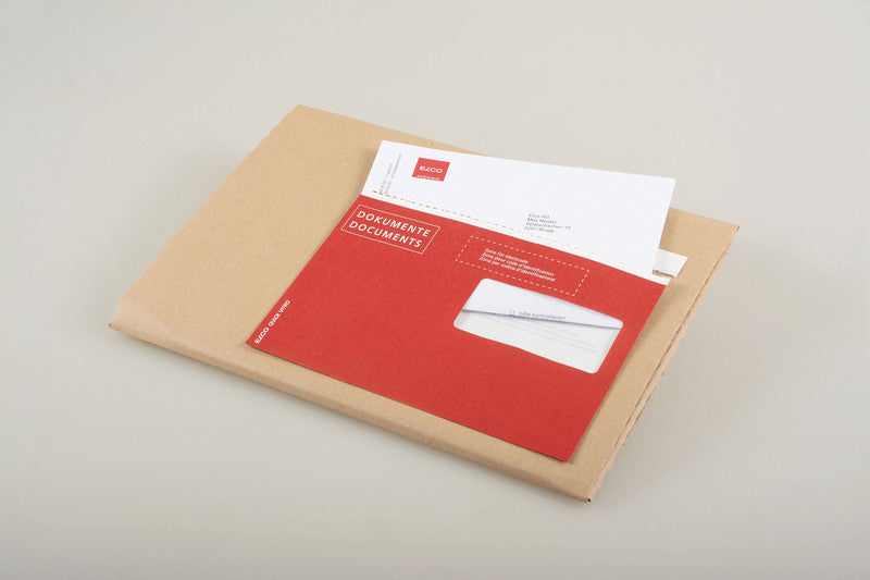 Elco Dokumententasche – C5 (162 × 229 mm), Fenster links, bedruckt, rot, Papier, selbstklebend – 250 Stück