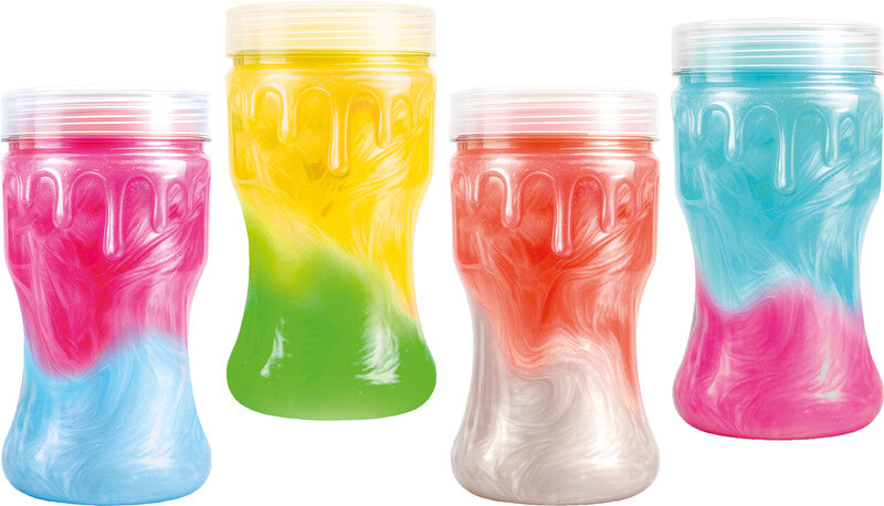 Okto sensory art Slime Maxi Shine Fidget/Stressball – H 14,5 × Ø 6,5 cm – 400 ml – ab 3 Jahren – mehrfarbig