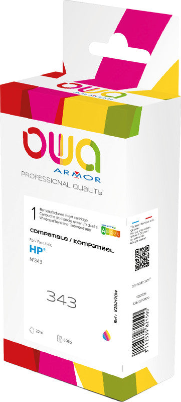 Owa Tintenpatrone 343, 22 ml – für Inkjetdrucker und Multifunktionsgeräte