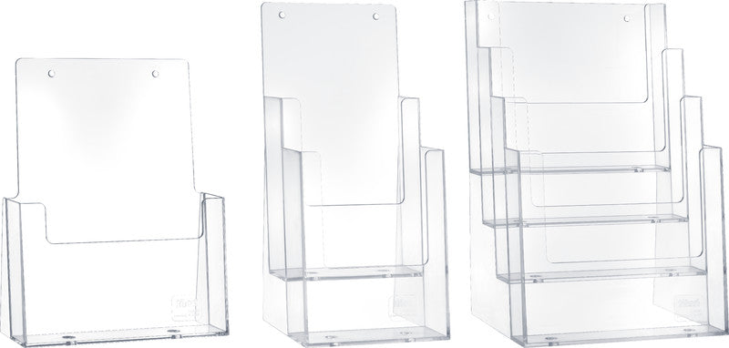 Helit Tischprospekthalter the helpdesk – für A5 hoch, 1 Fach, transparent, Kunststoff, 166 × 57 × 210 mm