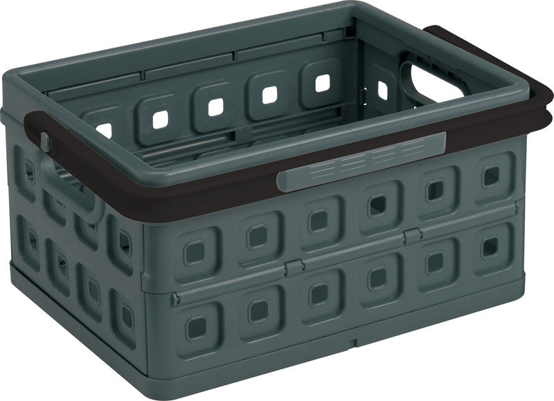 Helit Faltbox – Kunststoff, Schwarz, 44 × 21 × 31,5 cm