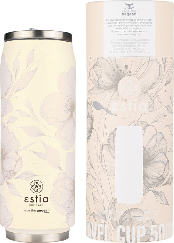 Estia Thermobecher – 5 dl – Edelstahl, isoliert, mit Strohhalm, auslaufsicher, BPA-frei – Terra Serenity