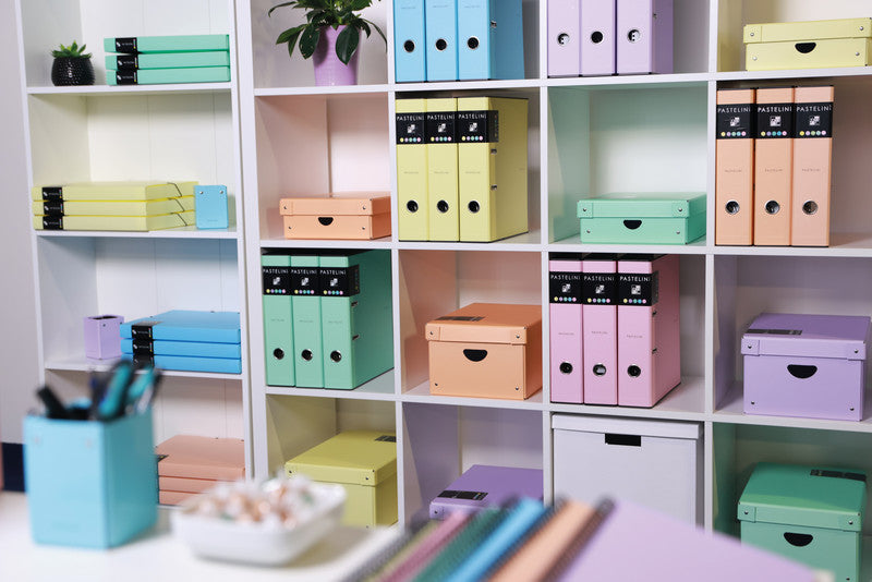 Pastelini Ordner – A4 hoch – 2-Ring Hebelmechanik, Rücken 70 mm – pink, mit Griffloch, mit Raumsparösen