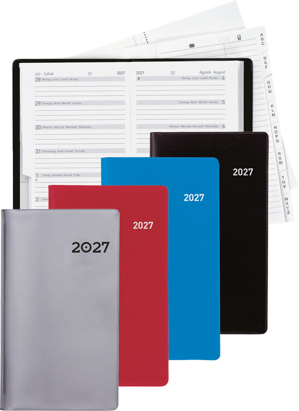 Biella Planer Bern Agenda – 1 Woche/1 Seite, geheftet, 8,7 × 15,3 cm, 2026, mehrsprachig, PEFC