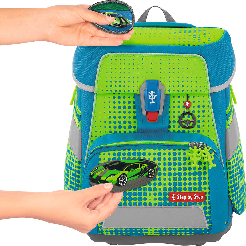 Step by Step Schulrucksack-Set – 5-teilig – Race Car Chuck