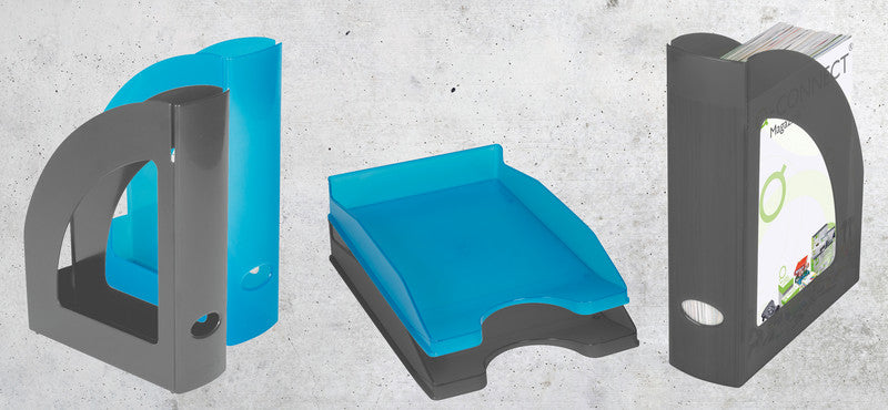 Q-Connect Stehsammler A4/C4 – 80 mm, grau, Kunststoff