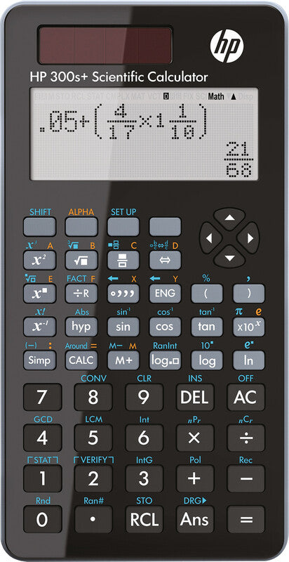HP Taschenrechner 300s + – 15-stellig, 4-zeiliges LCD, Solar + Batterie, schwarz