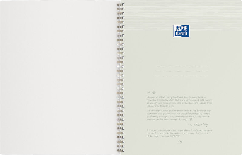 Elba Spiralblock A4+, kariert, 70 Blatt, perforiert, 90 g/m² – grau, für SCRIBZEE App