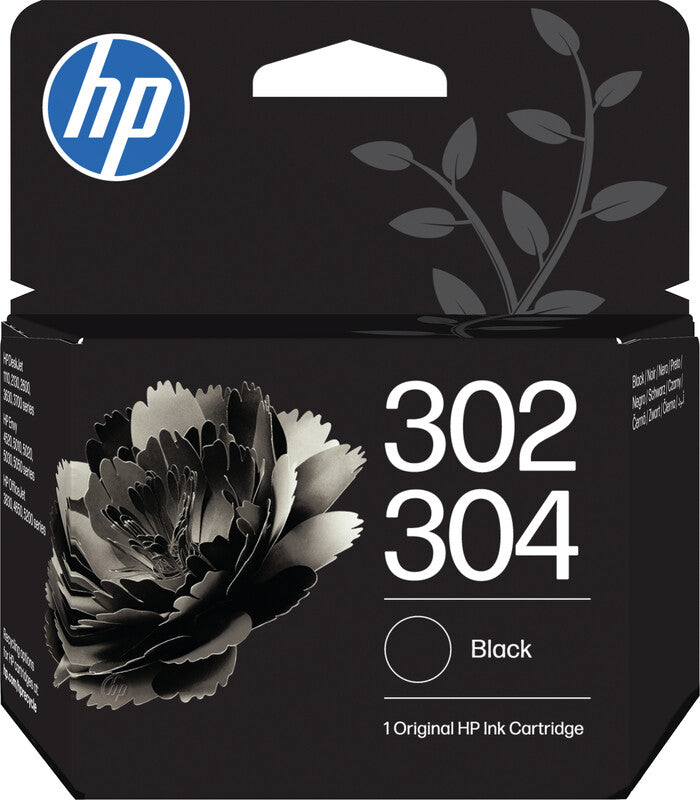HP 302/304 Schwarz Tintenpatrone (Original) – 120 Seiten – für DeskJet 2620, Envy 4520, OfficeJet 3831