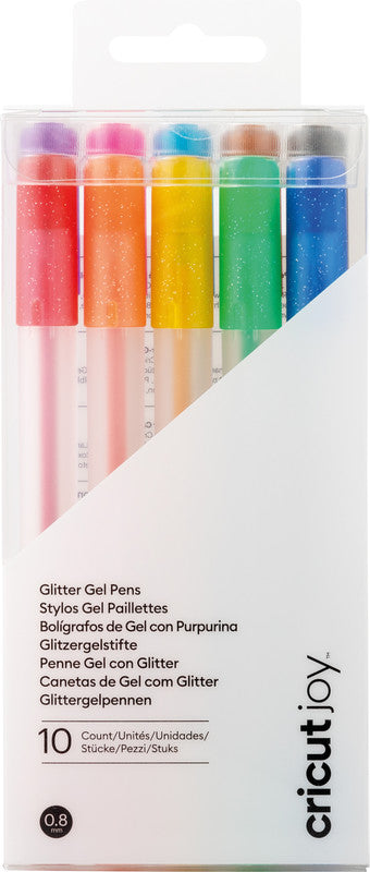 Cricut Glitzer-Gelschreiber 10er Etui – 10 Farben, 0,8 mm – für Cricut Joy