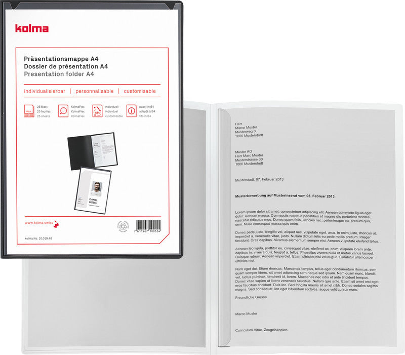 Kolma Unterschriftenmappe – 2-teilig, A4, Anthrazit, Kunststoff