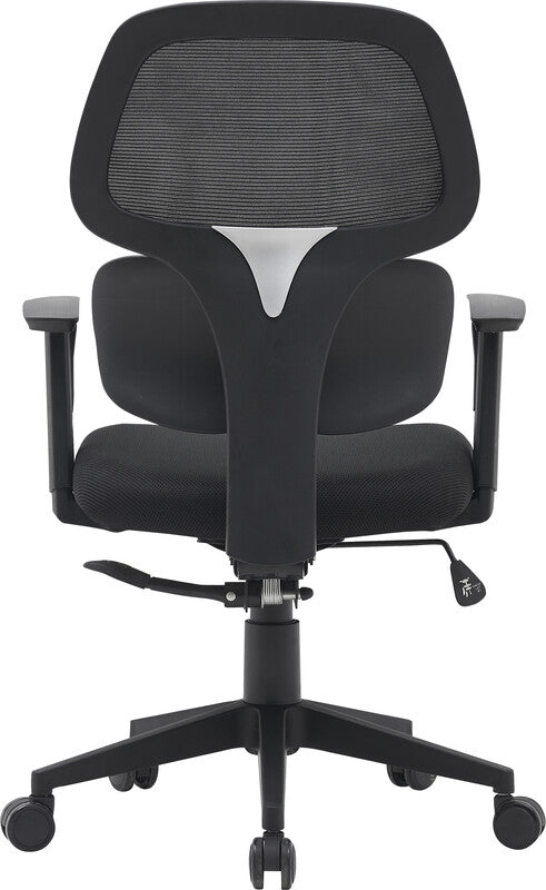 Q-CONNECT Ancona Bürostuhl – Netzrücken – Schwarz, höhenverstellbare Armlehnen, 46–56 cm, bis 110 kg
