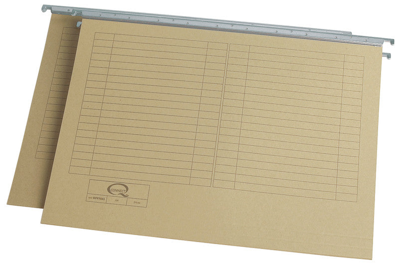 Q-connect Hängeordner für A4 – Karton, olivgrün, 320 × 260 mm, mit Vordruck
