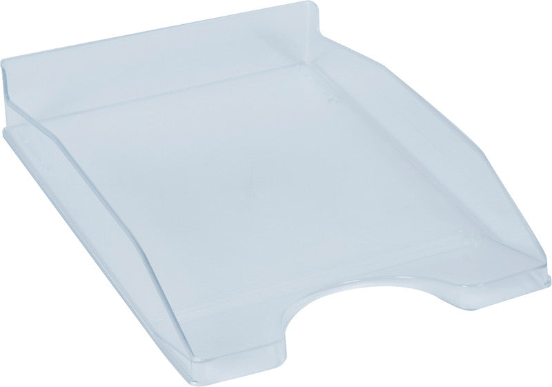 Q-connect Briefkorb – mit Griffausschnitt, mit Beschriftungsfeld, glänzend, blau, B 255 × H 60 × T 345 mm