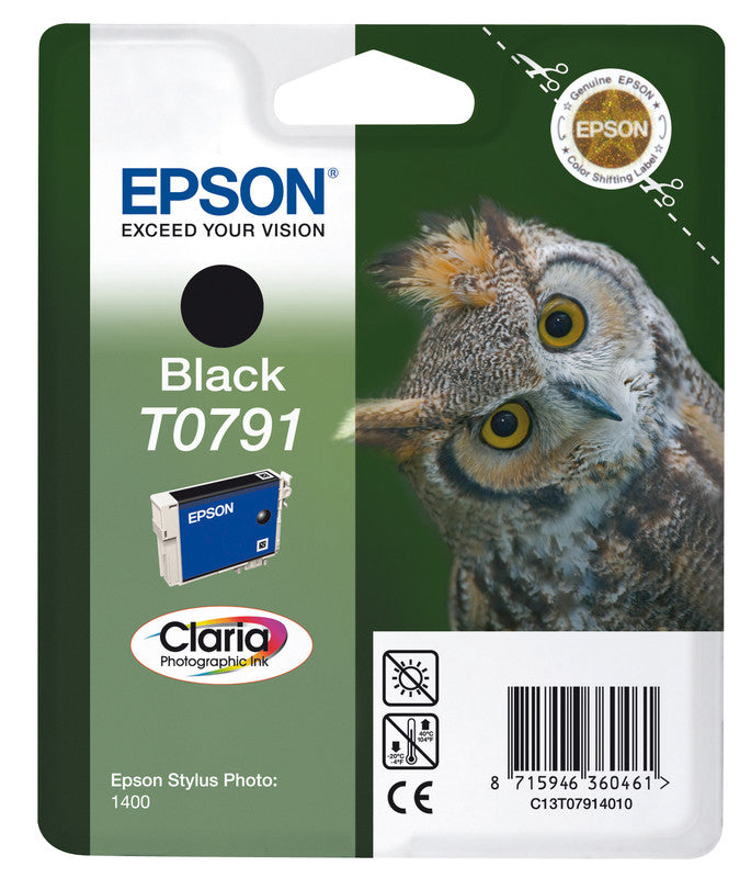 Epson Tintenpatrone T0791, Schwarz, 540 Seiten – für Inkjetdrucker/Multifunktionsgeräte