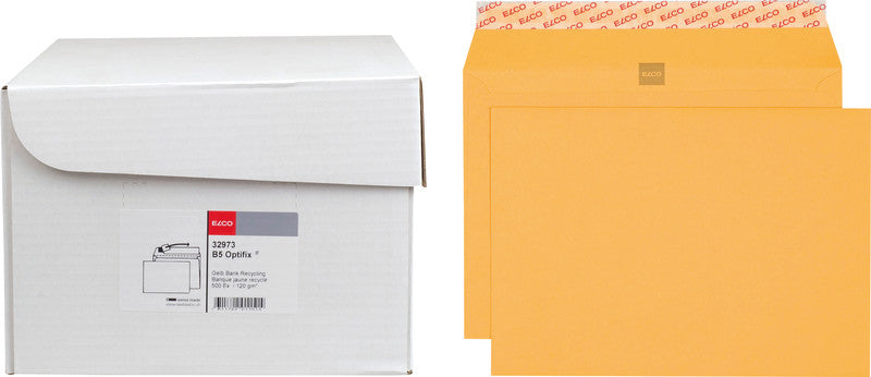Elco Couvert B5, ohne Fenster, Haftklebung, gelb, 120 g/m² – 500 Stk.