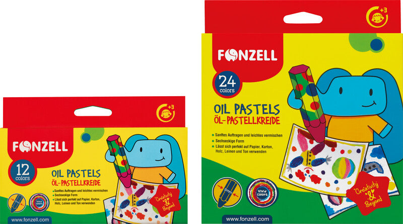 Fonzell Ölpastelle – Set – 24 Farben, für Papier, Karton & Holz
