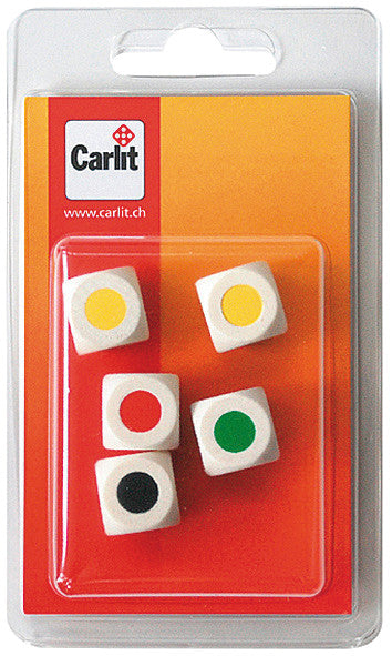 Carlit Spielwürfel – 5 Stück, 16 mm, Holz