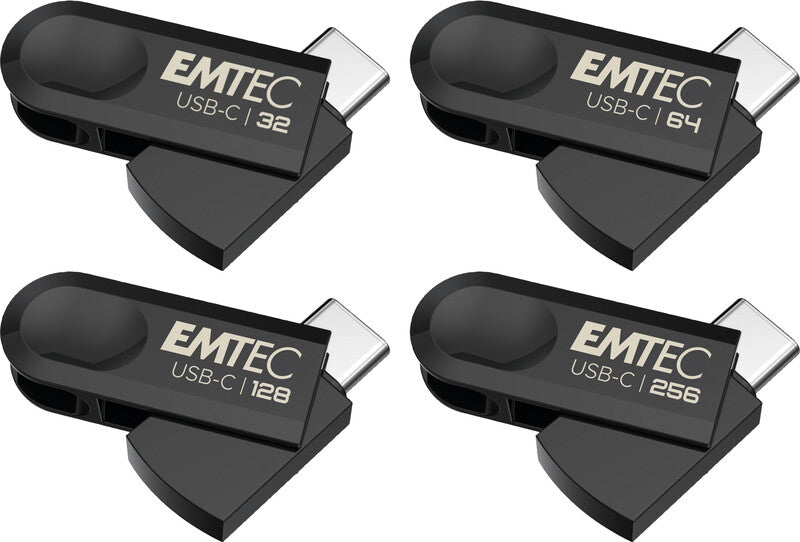 Emtec C280 USB-Stick – 128 GB, USB 3.2, drehbarer Verschluss