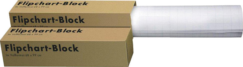 Dahle Flipchart-Block – 65,0 × 98,0 cm, 20 Blatt/Block, kariert, weiss, Papier, perforiert, mit Lochung