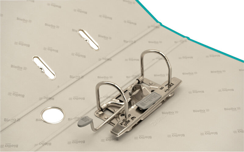 Biella Bundesordner – A4 Hochformat – 2-Ring Hebelmechanik, Rücken 40 mm – Türkis, Karton, mit Griffloch, FSC