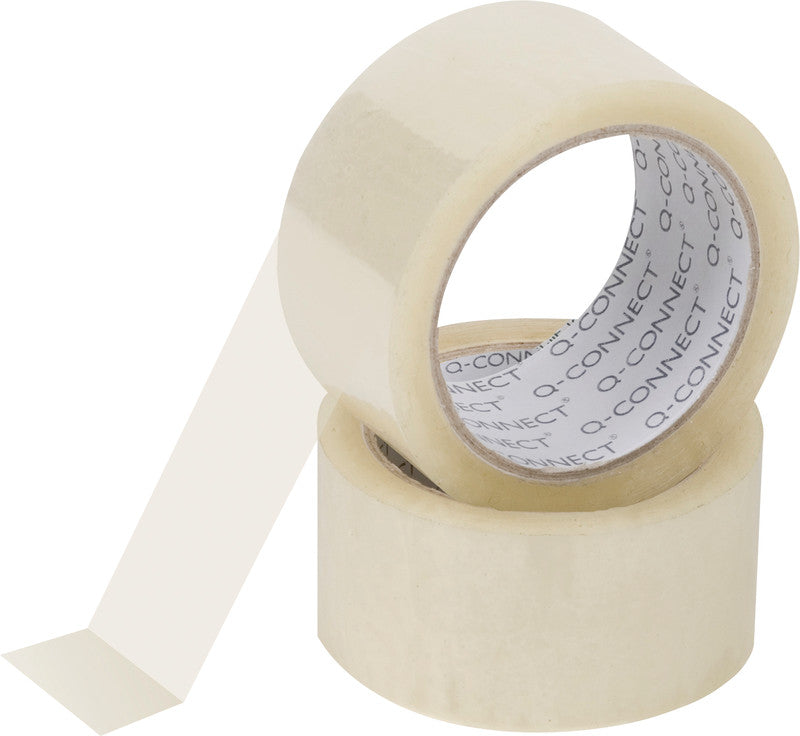 Q-Connect Verpackungsband – permanent, glatt, Kunststoff, 50 mm × 66 m, transparent