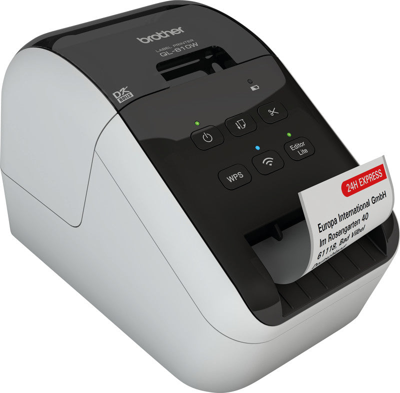 Brother QL-810Wc – Etikettendrucker, Thermodirekt, bis 62 mm, 2-farbig (schwarz/rot), USB, WLAN