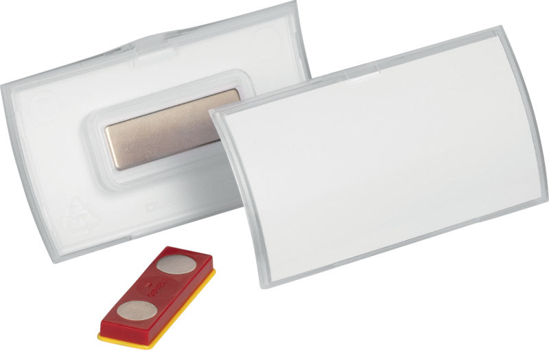 Durable Namensschild – 75 × 40 mm, Kunststoff, transparent, mit Magnet – 10 Stück