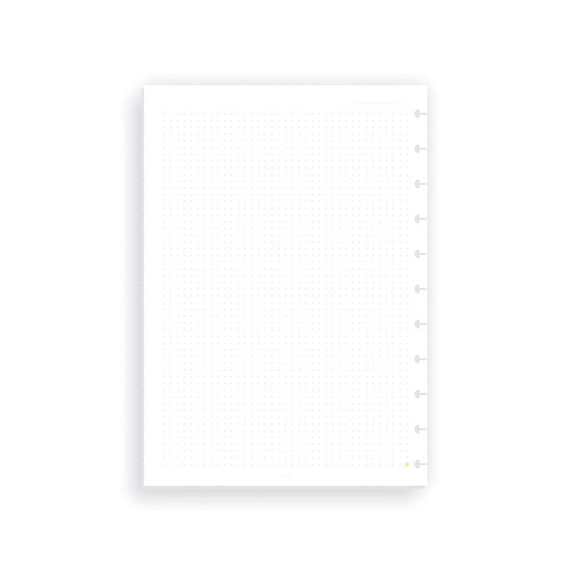 Carchivo Notizbuch-Einlagen A4, Punktraster, spezielle Perforierung, 100 g/m², für Spiralbuch Ingeniox – 50 Blatt