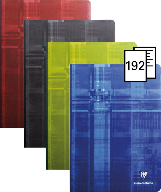 Clairefontaine Notizheft, A4, liniert, Leinenrücken, Karton, 192 Seiten, 90 g/m² – sortiert
