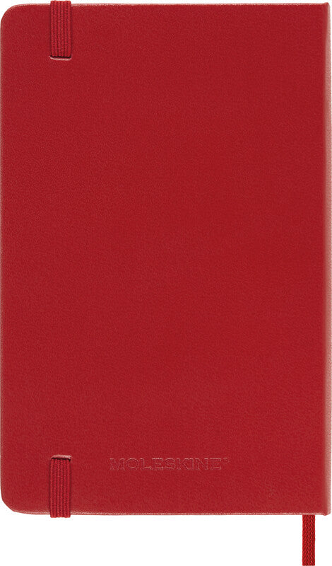 Moleskine Agenda – 1 Tag pro Seite, gebunden, 9 × 14 cm, 2026, 1-Stunden-Takt, Englisch, Scharlachrot, FSC