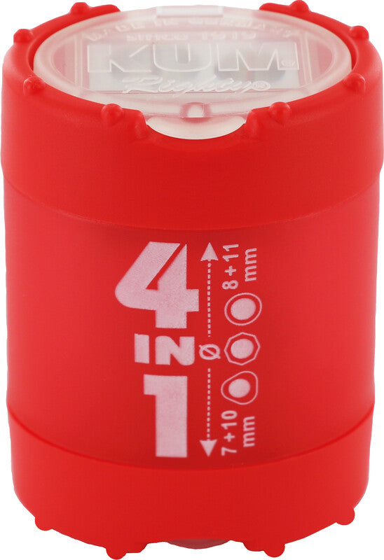 Kum Doppel-Spitzdose – für Ø 7–11 mm – Kunststoff – Rot – mit austauschbarem Messer – 3er Pack