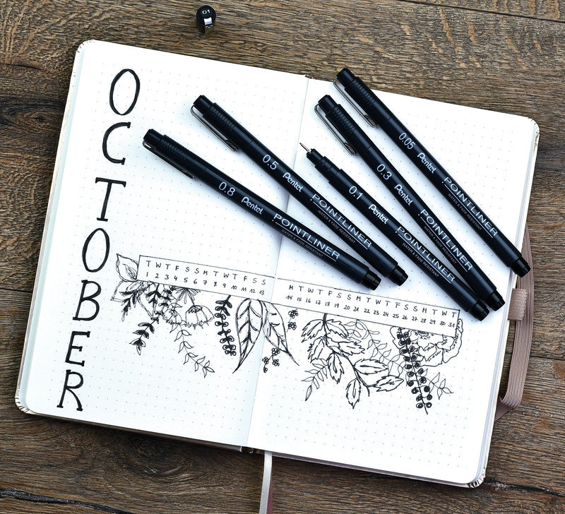 Pentel Pointliner Fineliner 0,05 mm – schwarz – wasserfest