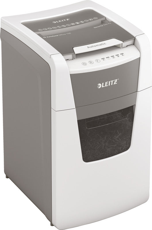 Leitz Aktenvernichter mit Autofeed 150 Blatt, DIN P-4, Partikelschnitt 4 × 30 mm, 8 Blatt, 44 l
