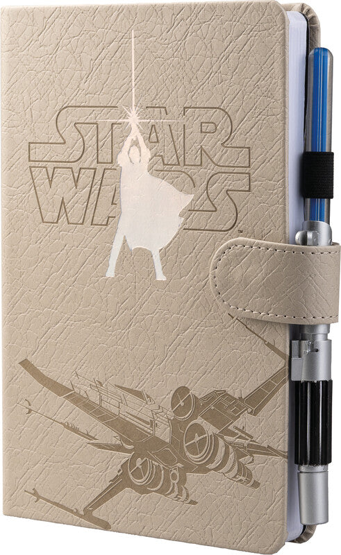 Star Wars Notizbuch – A5 – blanko – Fadenheftung, Stiftschlaufe, Einstecktasche, beige