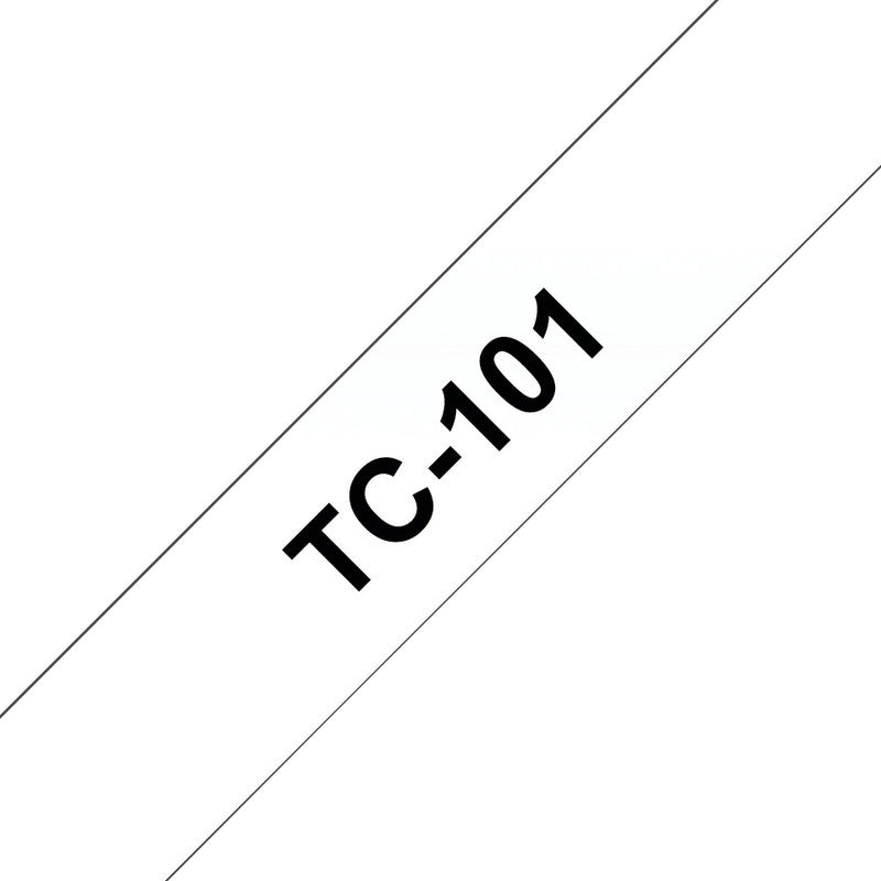 Brother Schriftband – 12 mm × 7,7 m, transparent, schwarz