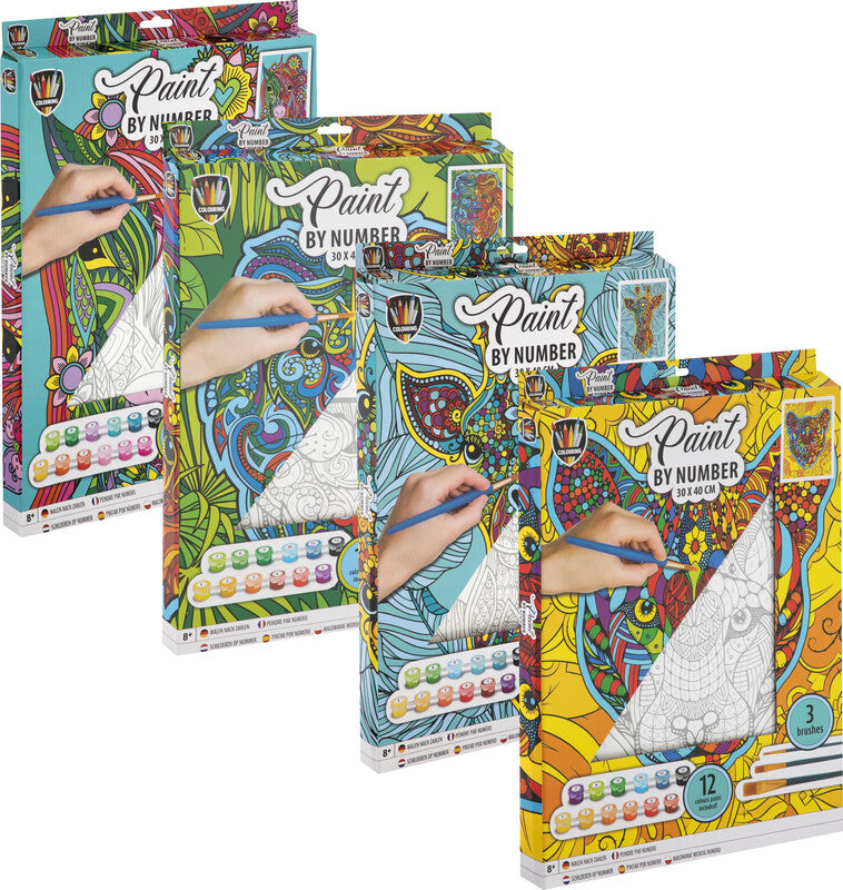 Noname Sombo – Malen nach Zahlen-Set Einhorn – ab 6 Jahren – 12 Farben, 3 Pinsel – 300 × 400 mm