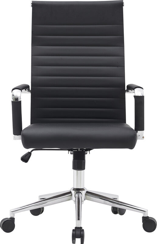 Q-CONNECT Bosa Bürostuhl – Kunstleder – Schwarz, 47–57 cm, bis 110 kg
