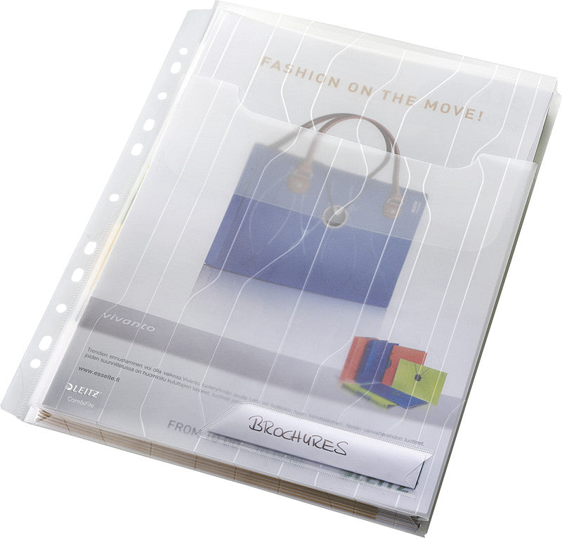 Leitz Sichtmappe A4 – transparent, Kunststoff, 200 µm, 3er-Pack