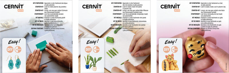 Cernit Mini-Pflanzen Modellierset – 4 Blöcke à 25 g, Modellierwerkzeuge – 150 × 150 × 30 mm