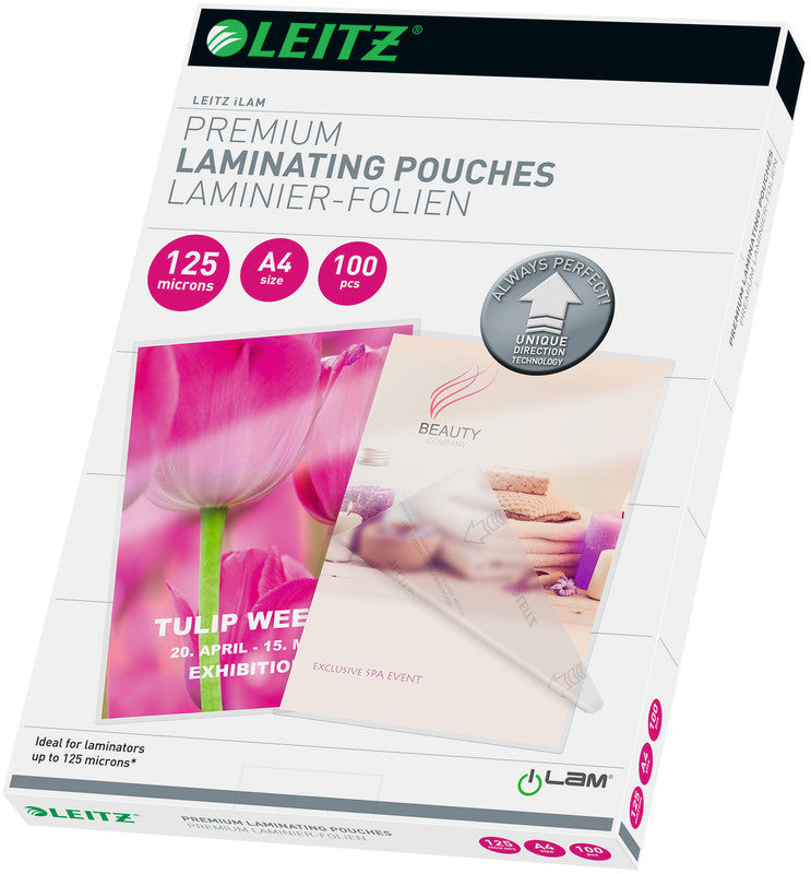 Leitz Laminierfolien A4, glänzend – 125 µm, 216 × 303 mm, 100 Stk.