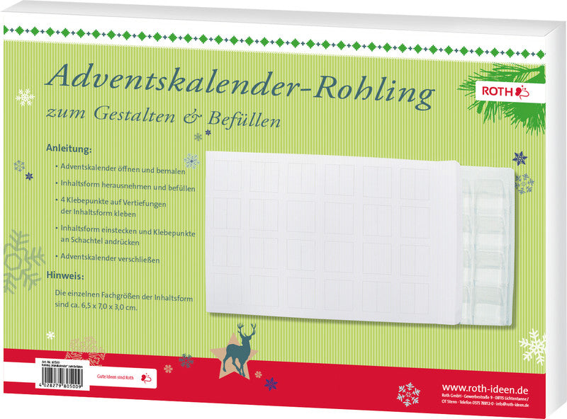 Roth Adventskalender – weiss – 500×350×40 mm