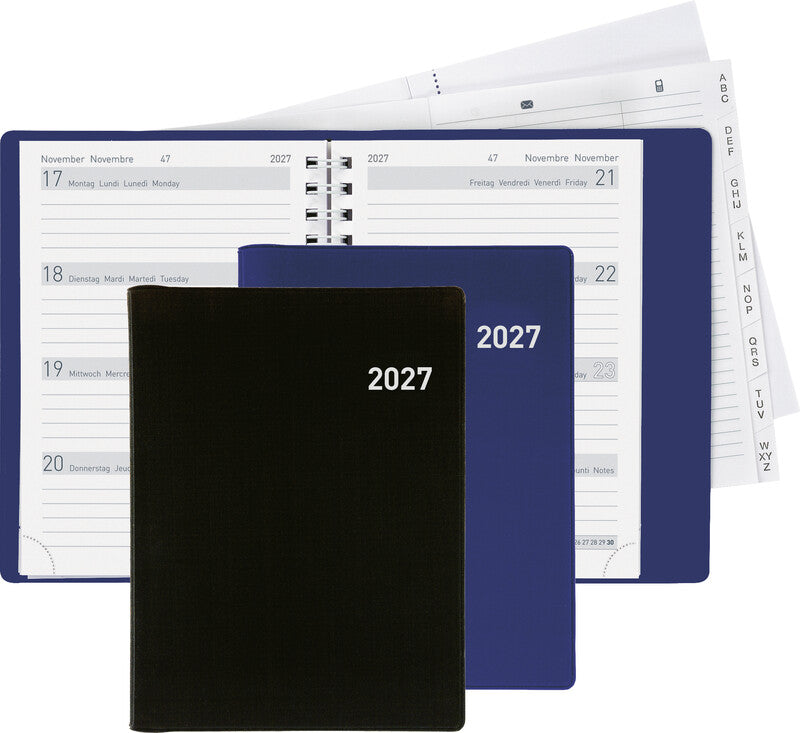 Biella Memento Agenda – 1 Woche/2 Seiten, Wire-O, 10,1 × 14,2 cm, 2027, mehrsprachig, FSC