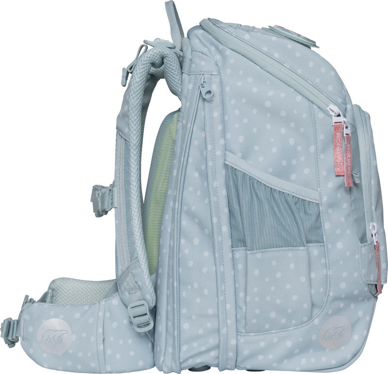 Beckmann Schulrucksack Active Air Flx – 6-teilig – Forest Deer Dusty Mint – aus recyceltem PET