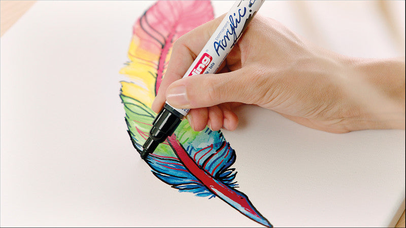 Edding Permanentmarker für dunkles Papier – sortiert, 5er Set