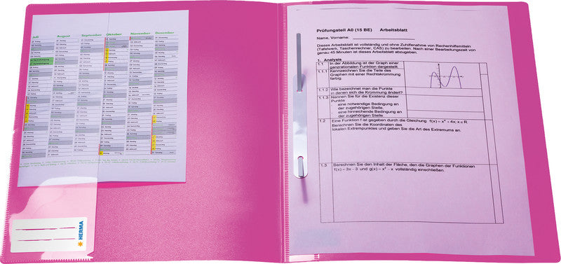 HERMA Schnellhefter – A4, PP, Neonpink, Sichttasche, 1 Stück