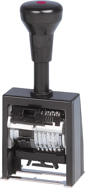 Reiner Numeroteur – selbstfärbend, Kunststoff, 22 × 5,5 mm, inkl. schwarz eingefärbtem Kissen, Verstellstift