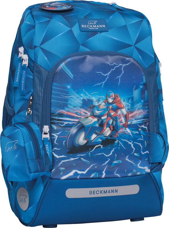Beckmann Schulrucksack – Active Air Flx – Blue Lightning – Recycelte Materialien – 26,0×39,0×22,0 cm