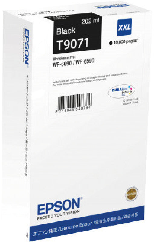 Epson Tintenpatrone C13T90714N, Schwarz, 10’000 Seiten – für Epson-Drucker