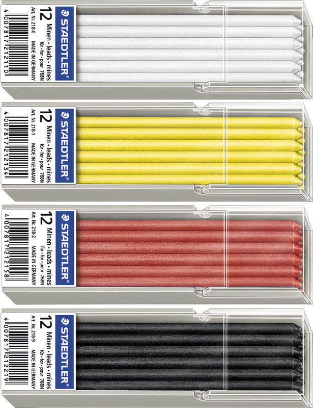Staedtler Minen 218 für Lumocolor Omnichrom 768 – schwarz, 3 mm, 12 Stk.